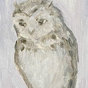 SOLD/// owl, original oil painting, framed